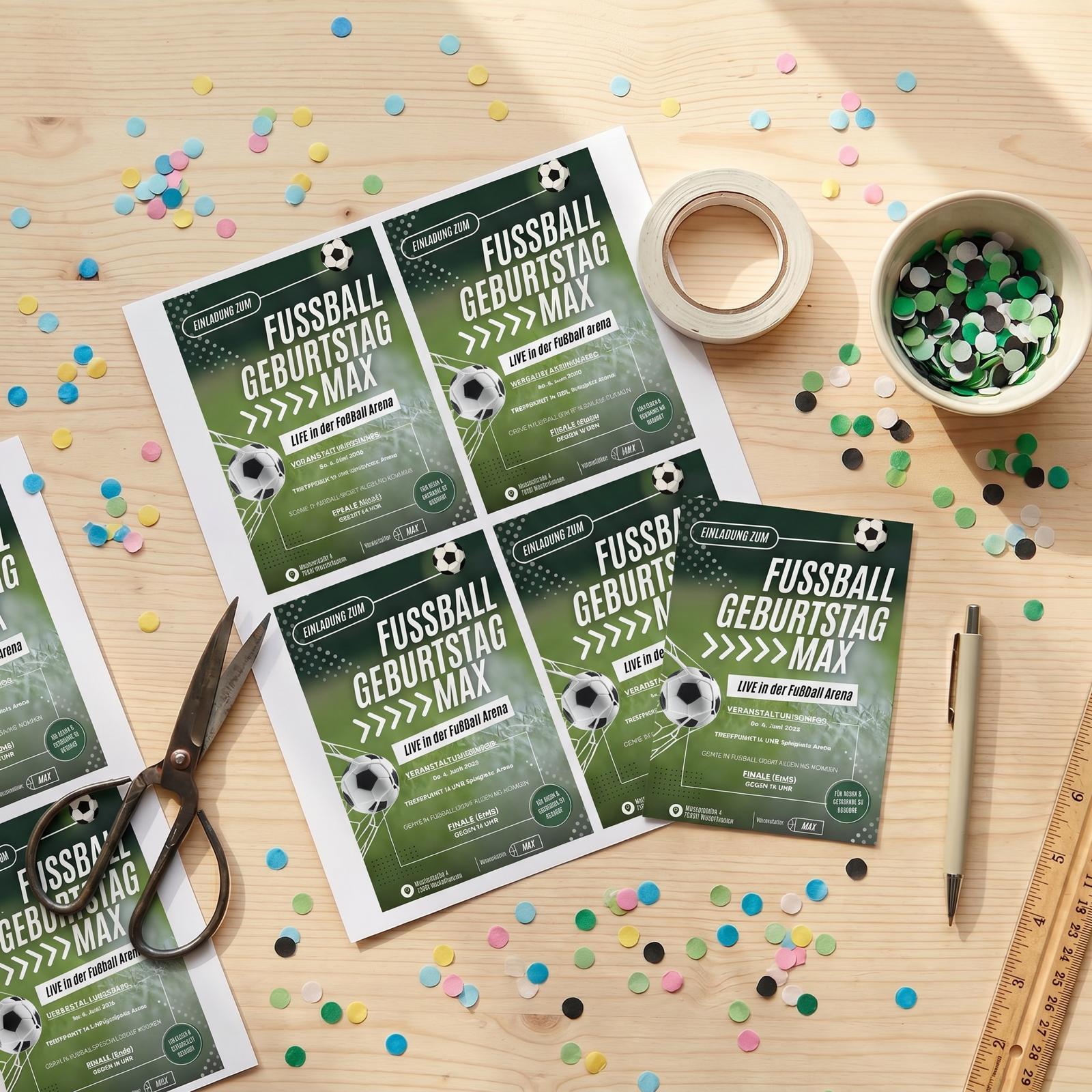 ⚽ Fußball Einladung Kindergeburtstag – Digitale Vorlage zum Selbstbearbeiten ⚽